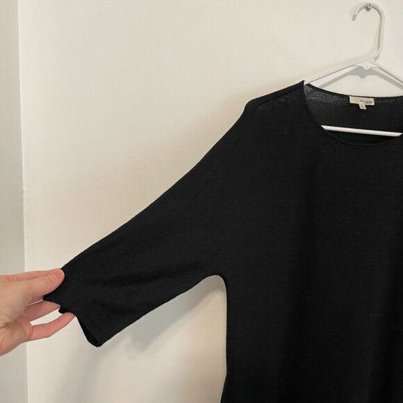 WILFRED FREE ARITZIA Cober T-Shirt Dress Black Knit Relaxed Fit Mini Shift Dress - Picture 8 of 16